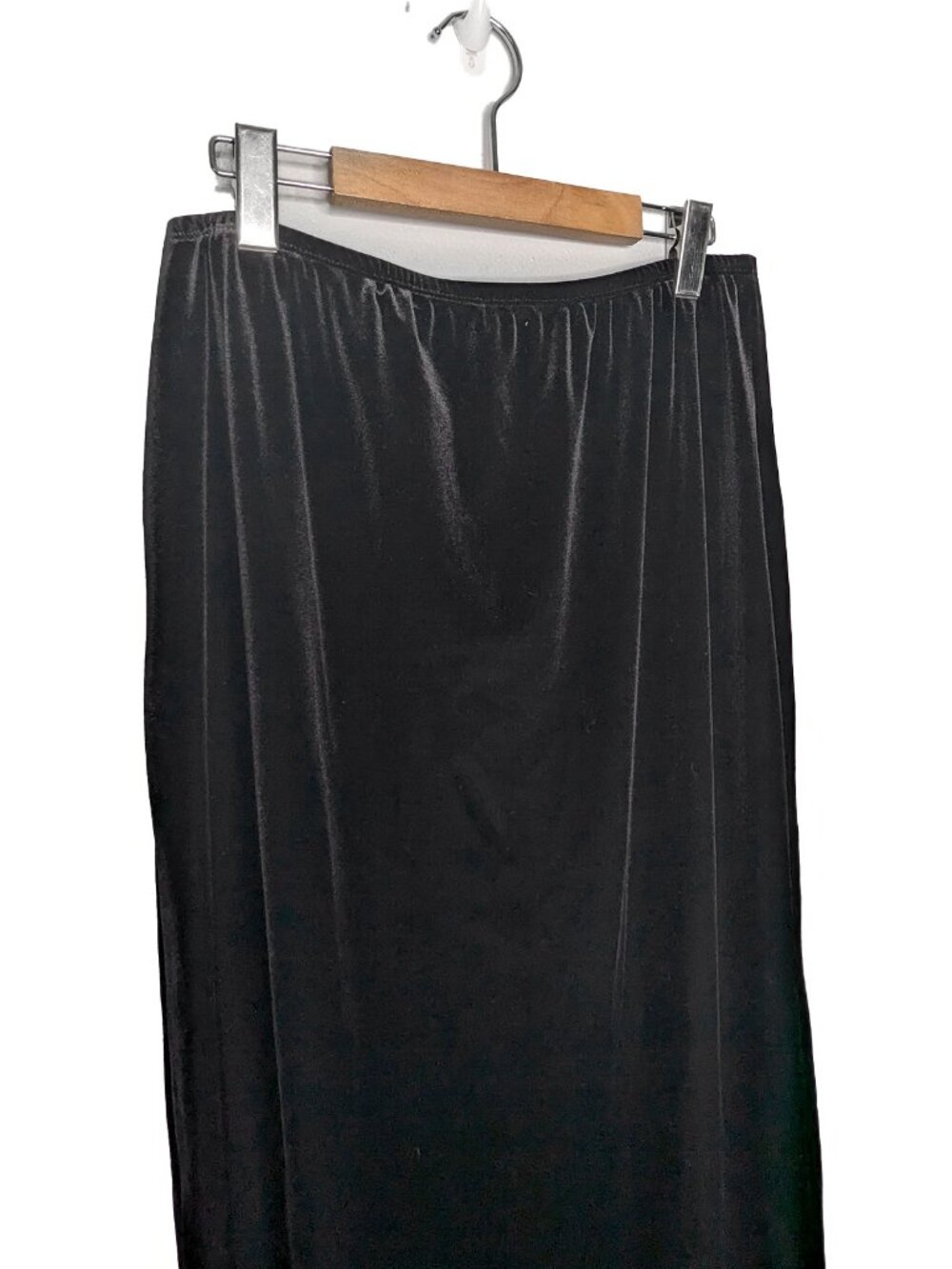 Vintage Clio Skirt Black Velvet Maxi Whimsigoth Fairy Grunge 90s Y2K Size Large - Picture 9 of 10